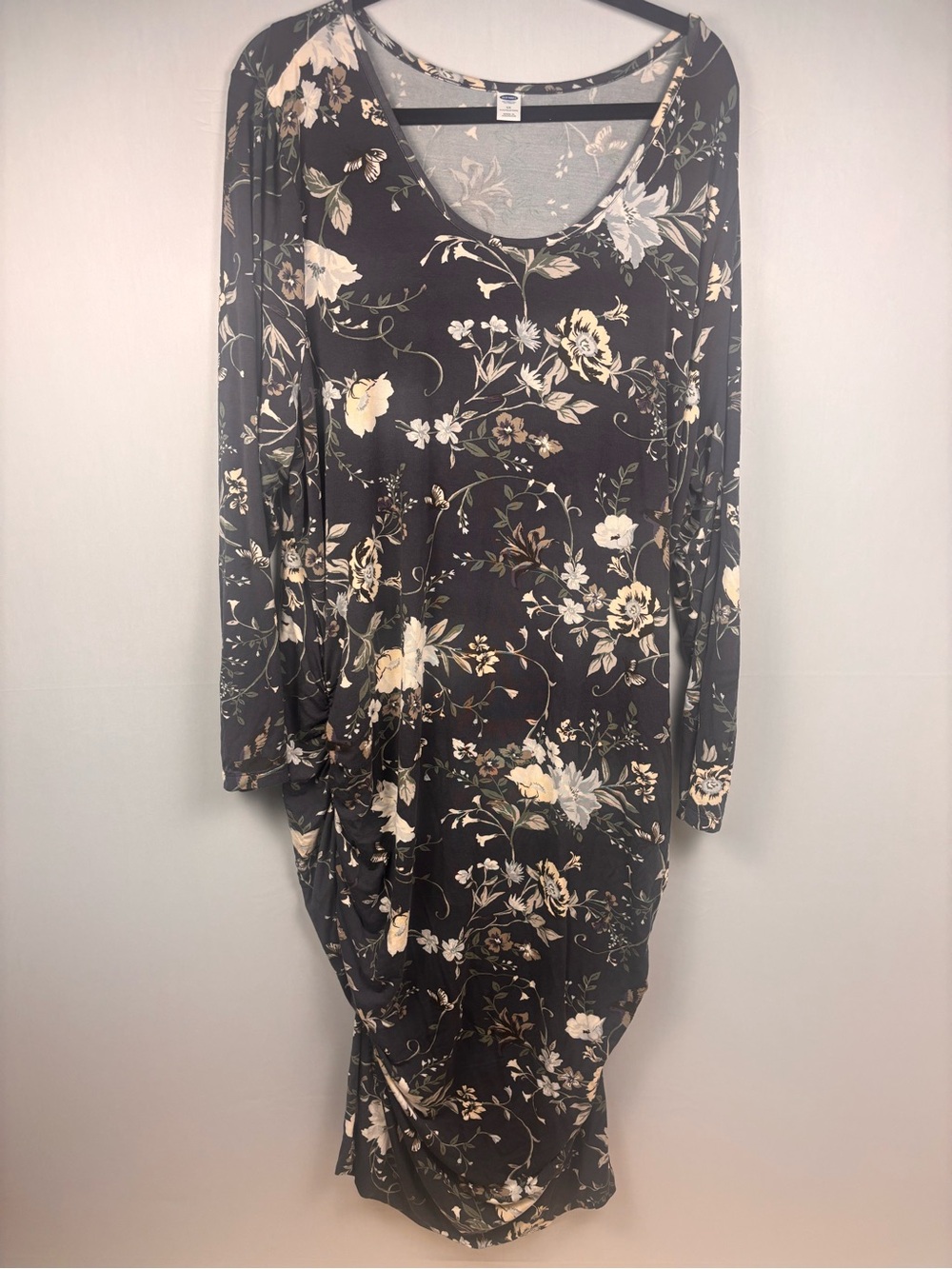 Old Navy 4X Plus Size Dark Floral Ruched Dress